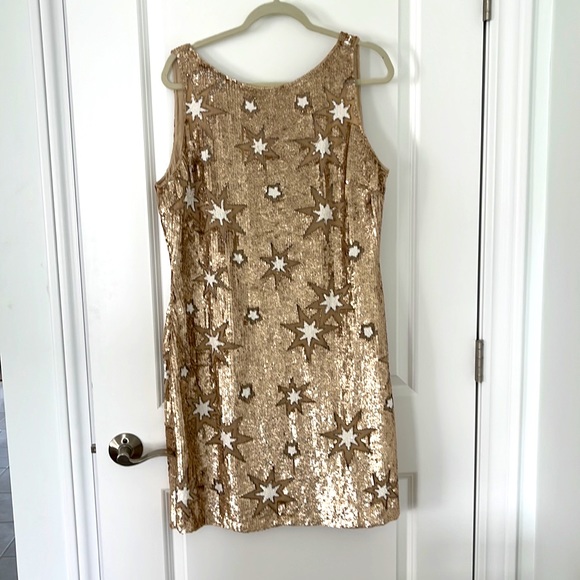 Bhldn Verseau Anthropology Gold Star Sequin Dress - Picture 7 of 13